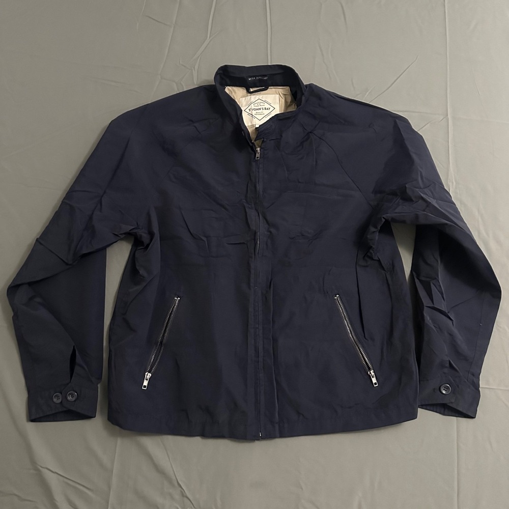Men's Water Resistant Black Jacket St John's Bay XL Navy